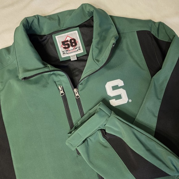 58 Sports Other - Michigan State Spartans Jacket ‎ Mens 2XL Soft Shell Full Zip NCAA Football NWOT